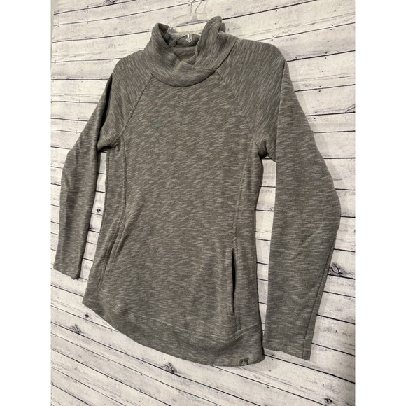 prAna Womens Calexa Tunic Sweater Sz XS Heather Green Pullover Active Pockets - Picture 2 of 15